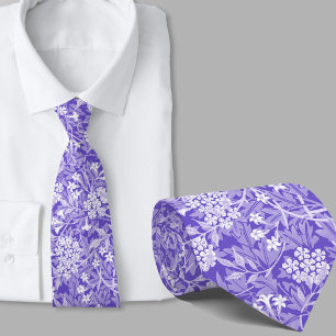 Gravata Padrão floral inspirado em William Morris azul