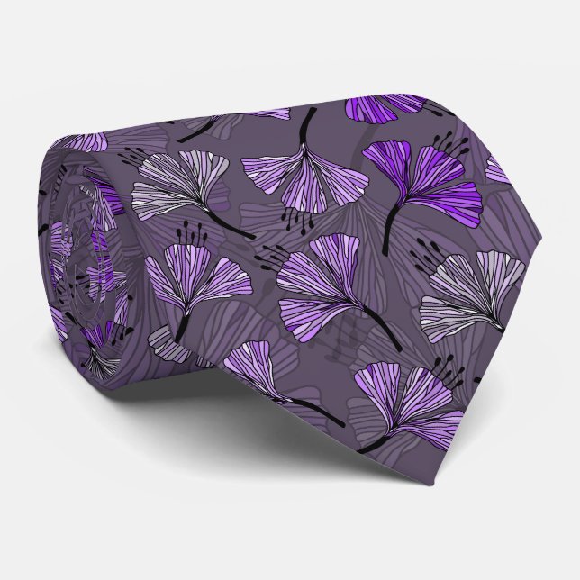 Gravata Padrão floral lindo Doodle Blue (Rolled)