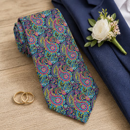 Gravata Padrão Floral Paisley Rosa Azul Amarelo Vermelho R