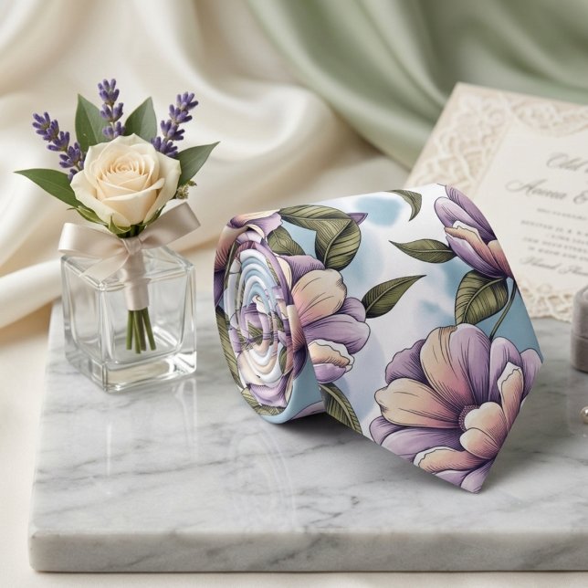 Gravata Padrão floral pastel mole (Criador carregado)