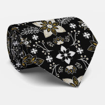Padrão floral preto e branco ornamentado