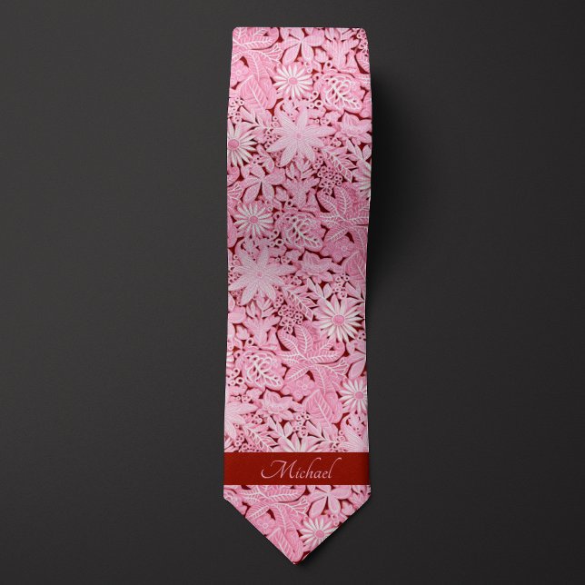 Gravata Padrão Floral Rosa Bege (Criador carregado)