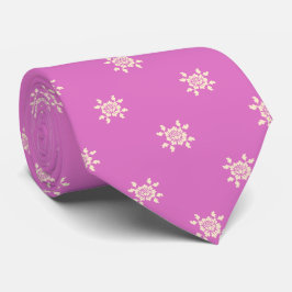 Gravata Padrão Floral Rosa e Branco Elegante Presente do N