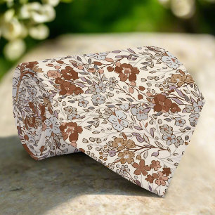 Gravata Padrão Floral Selvagem Vintage Marrom Flor Naturez