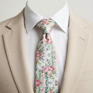 Gravata Padrão Floral Sem Costura Elegante