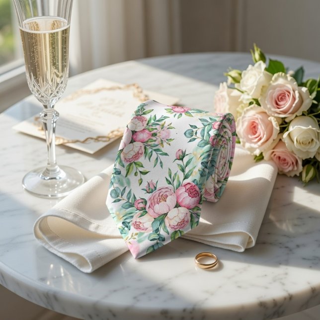 Gravata Padrão Floral Sem Olho Elegante (Criador carregado)