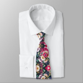 Gravata Padrão floral sobre fundo escuro