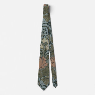 Gravata Padrão Floral Vitoriano Antigo Terracota Sage