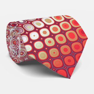 Gravata Padrão Fractal de Ponto Vermelho Retroativo