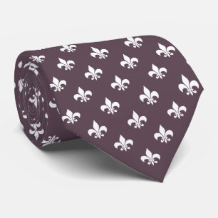 Gravata Padrão Francês Fleur de Lis Roxo Escuro