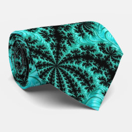 Gravata Padrão Fratural Verde abstrato Preto