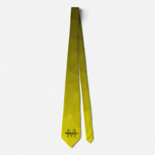 Gravata Padrão geométrico amarelo-ombre Monograma
