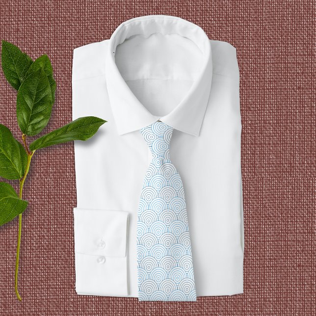 Gravata Padrão Geométrico Azul Elegante (Criador carregado)