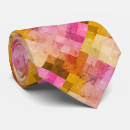 Gravata Padrão Geométrico Cor de Água Rosa