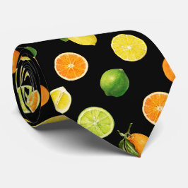 Gravata Padrão Geométrico de Refrescamento de Frutas Citri