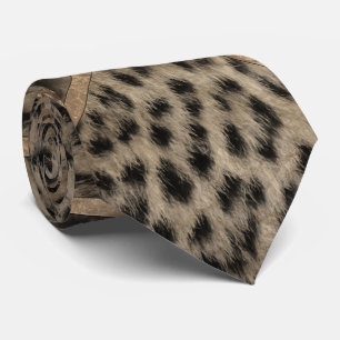 Gravata Padrão Geométrico de Textura de Pele-Leopardo