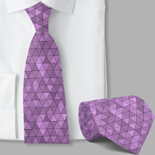 Gravata Padrão geométrico moderno roxo elegante