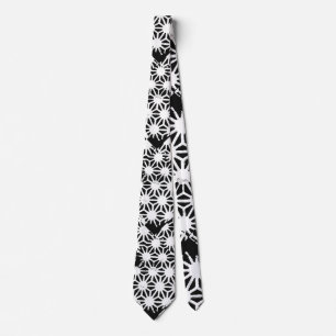 Gravata Padrão geométrico preto e branco