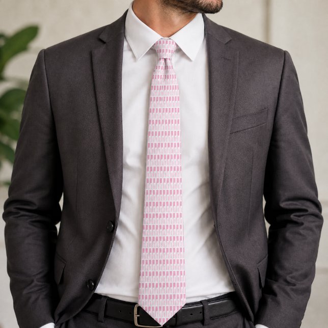 Gravata Padrão Geométrico Rosa Branco (Criador carregado)