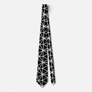 Gravata Padrão Geométrico Triangular Preto