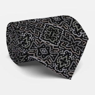 Gravata Padrão Grunge de Seta Abstrata Com Pastéis Suaves