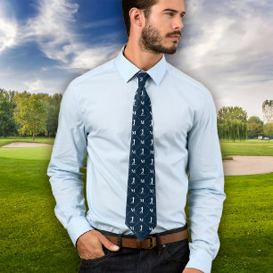 Gravata Padrão Inicial do Designer do Monograma Golfer