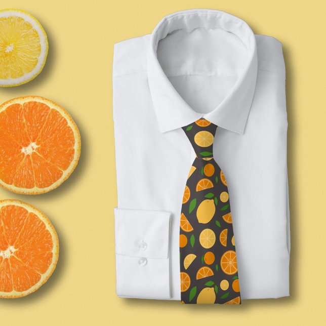 Gravata Padrão Laranja e limão (Orange & Lemon Pattern Neck Tie)