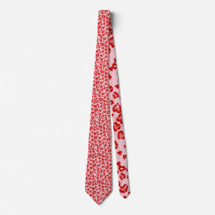 Gravata Padrão-Leopardo-namorados em Vermelho no Escamudo