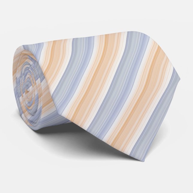 Gravata Padrão Listrado Dourado e Azul (Rolled)
