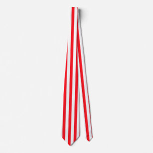 Gravata Padrão Listrado Vermelho e Branco Vibrante