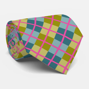 Gravata Padrão magenta amarelo Dourado azul-lacrimogêneo