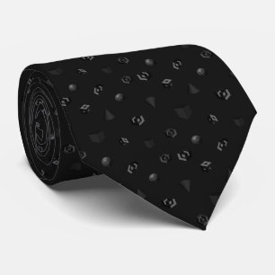 Gravata Padrão matemático preto e branco
