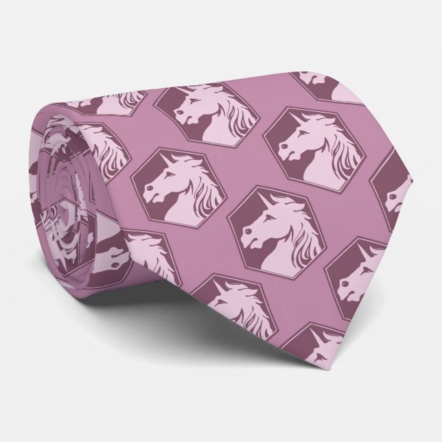 Gravata Padrão Mauve Unicorn Hexagon (Rolled)