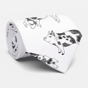 Gravata Padrão Minimalista de Linha de Porco Cottagecore V