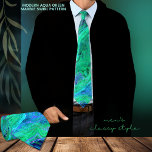 Gravata Padrão Moderno de Arrepios Verdes em Aqua<br><div class="desc">Faça uma declaração com esta Arte Marble Fluid Aqua Verde moderna com tons de verde,  verde,  azul e traçados de rosa. Esta gravata faria um presente de excelente para qualquer ocasião,  seja um presente de Natal,  aniversário,  aniversário ou um presente de negócios.</div>