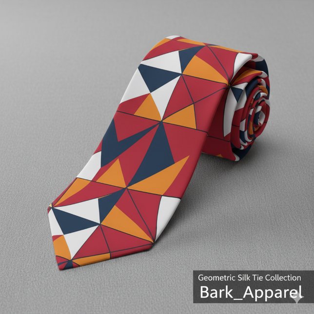 Gravata Padrão Moderno de Folhas Geométricas Abstratas (Criador carregado)