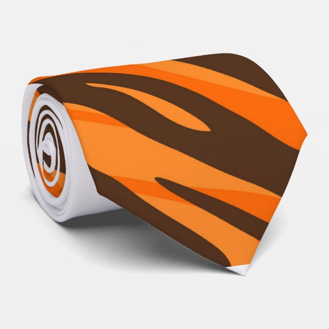 Gravata Padrão moderno de impressão de pelo Tigre (Rolled)