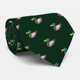 Gravata Padrão Na moda verde de Pato Selvagem sem Costura
