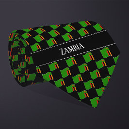 Gravata Padrão Ondulado da Bandeira da Zâmbia