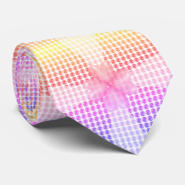 Gravata Padrão Pastel Multicolorido (Rolled)