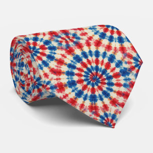 Gravata Padrão Patriótico de Tie-Dye Psicodélico