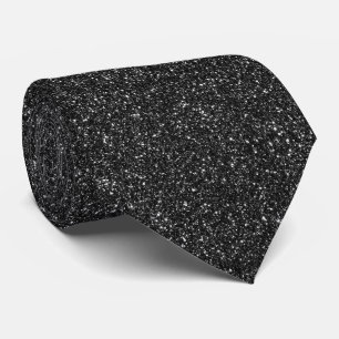 Gravata Padrão Preto Brilho Metálico Lantejoulas