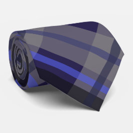 Gravata Padrão Preto da Cinza Azul Tartan Moderno