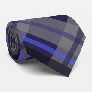 Gravata Padrão Preto da Cinza Azul Tartan Moderno