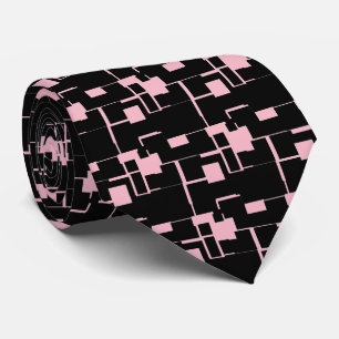 Gravata Padrão preto/rosa Legal da tendência