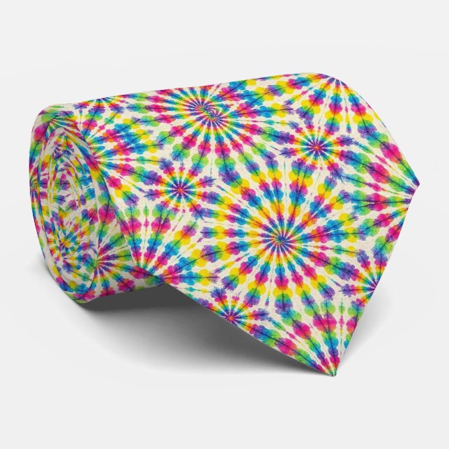 Gravata Padrão Psicanédico Tie-Dye (Rolled)