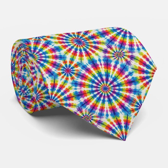 Gravata Padrão Psicanédico Tie-Dye (Rolled)