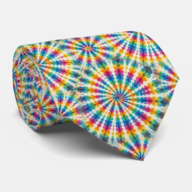 Gravata Padrão Psicanédico Tie-Dye (Rolled)