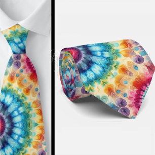 Gravata Padrão Psicanodélico Tie-Dye