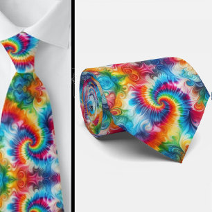 Gravata Padrão Psicanodélico Tie-Dye